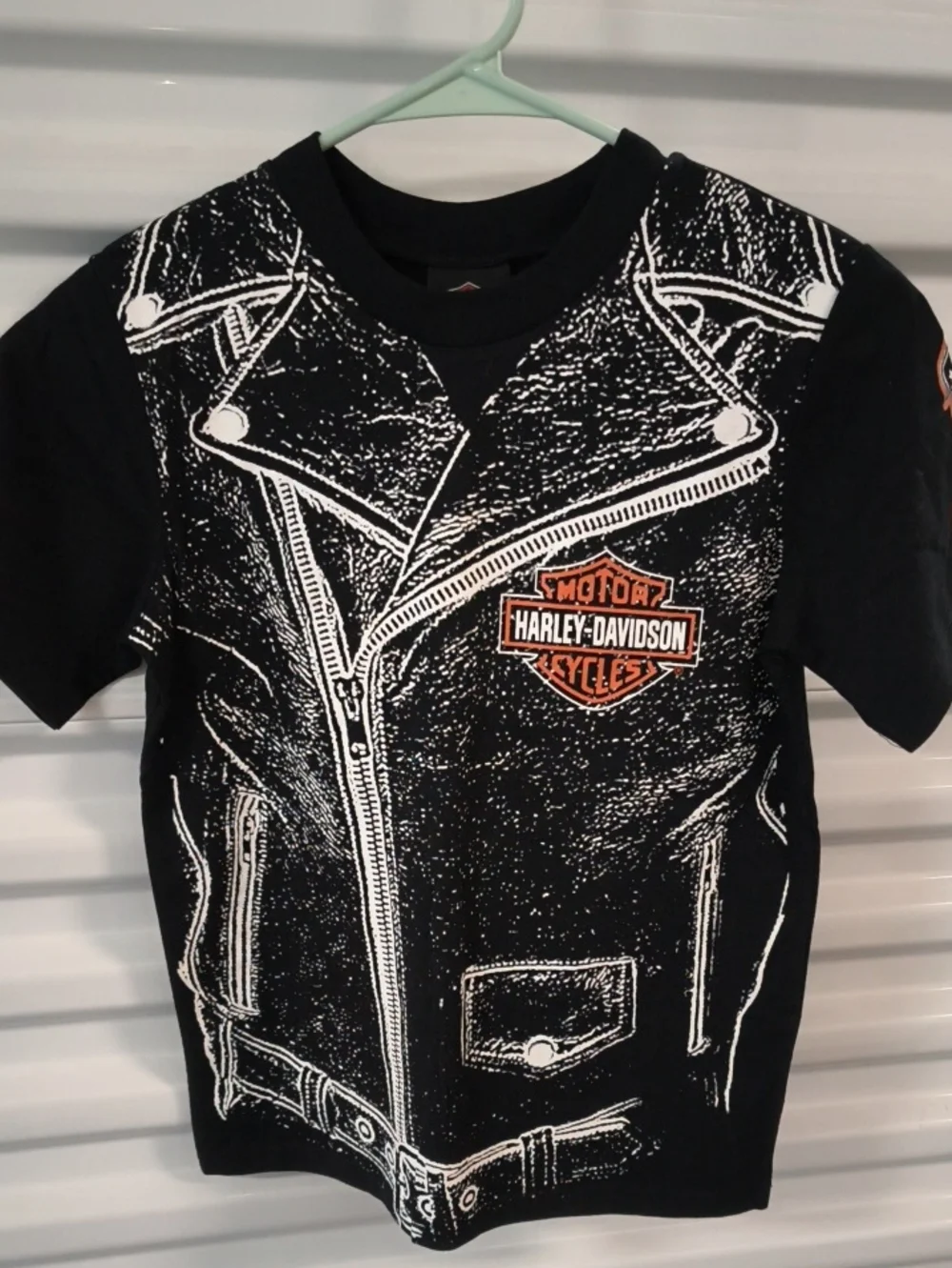 Harley-Davidson Big Boys' Size 8/10 Zipper Graphic T-Shirt Black 1092531
